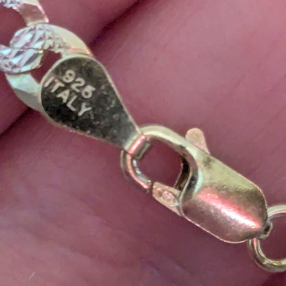 14k Yellow Gold Vermeil Over Sterling Silver Cuban Chain Necklace Unisex 20" - Picture 7 of 13